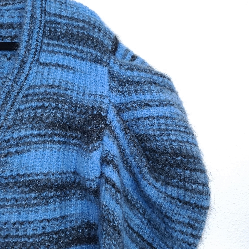 NAADAM Space Dye Alpaca Blue Puff Sleeves Cardigan - Picture 10 of 15